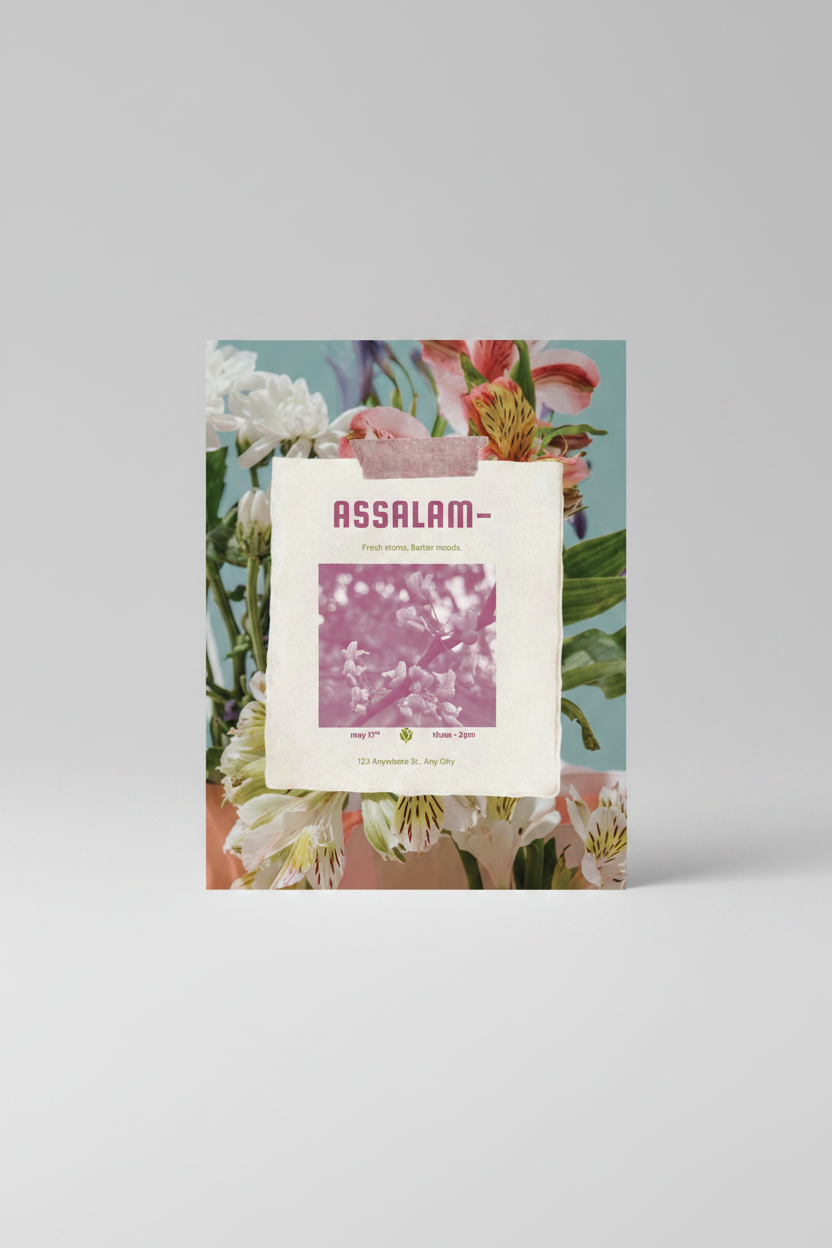 As-Salamu Alaykum Floral Greeting Card — Islamic Peace Card