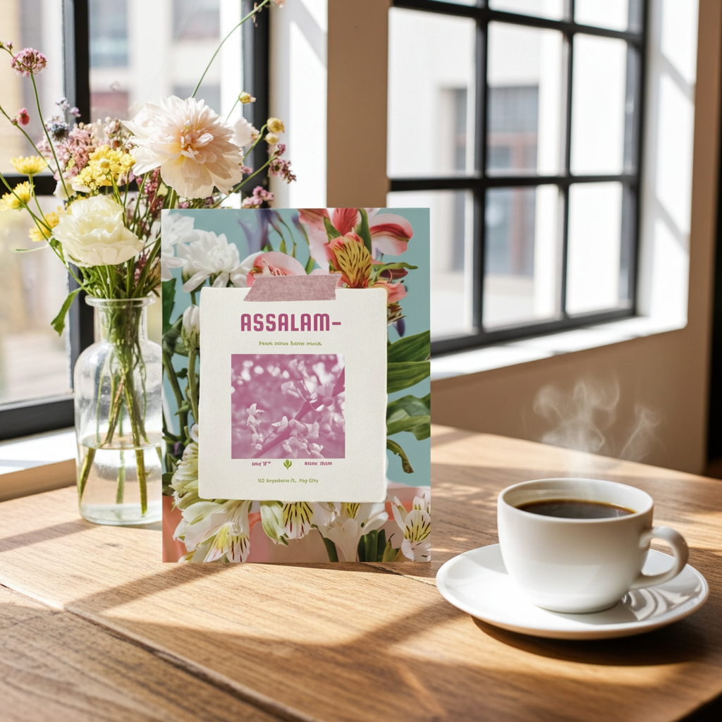 As-Salamu Alaykum Floral Greeting Card — Islamic Peace Card
